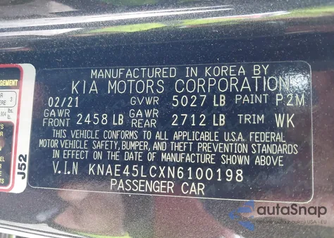 2022 Kia Stinger Gt1 from USA, damaged, VIN KNAE45LCXN6100198